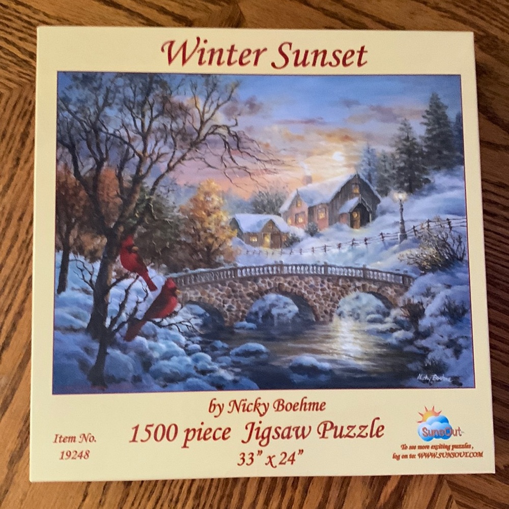 1500 piece puzzle.  WINTER. SUNSET